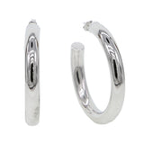 Large Silver Hollow Hoop Earrings 925 Sterling S