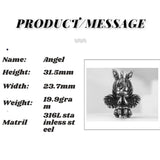Angel Pendant Necklace Seraphim Pray Pendant Long Chain Neck