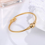 Twist Wire Stripe Bead Bracelet Stainless Steel Top Woman Party Jewelry Gift