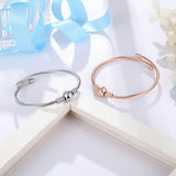 Twist Wire Stripe Bead Bracelet Stainless Steel Top Woman Party Jewelry Gift