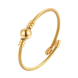 Twist Wire Stripe Bead Bracelet Stainless Steel Top Woman Party Jewelry Gift