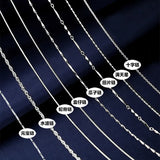 925 Silver Chain Necklace Lobster Clasp Adjustable Jewelry for Women