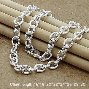 925 Silver Thick Lobster Clasp Men Necklace Chain Link