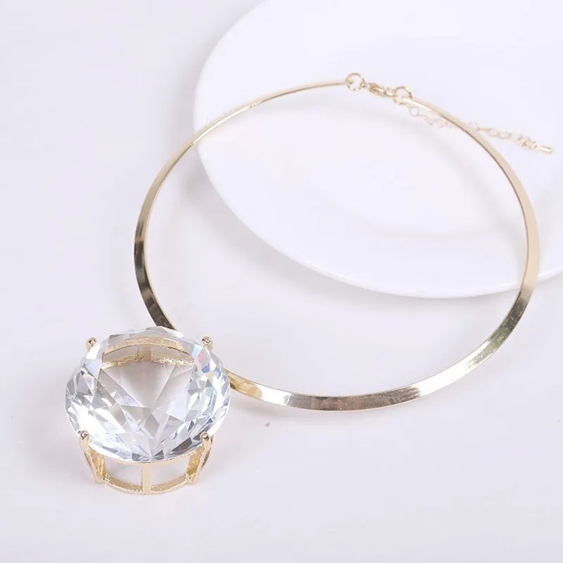 Big Pendant Necklace Dubai Women Jewelry African Bride Wedding Green Crystal