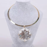 Big Pendant Necklace Dubai Women Jewelry African Bride Wedding Green Crystal