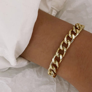 Big Snake Chain Bracelet for Women Plated Stainless Cuban Chain