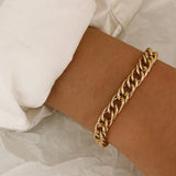 Big Snake Chain Bracelet for Women Plated Stainless Cuban Chain