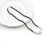 Crystal Chokers Necklace with Freshwater Pearl Pendant