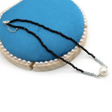 Crystal Chokers Necklace with Freshwater Pearl Pendant