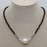 Crystal Chokers Necklace with Freshwater Pearl Pendant