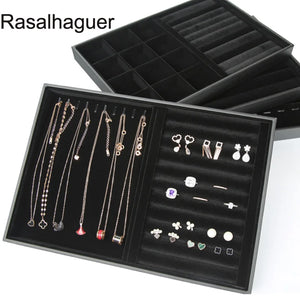 Jewelry Trays Box Organizer Display Holder Rings Earring Jade Pendan Case