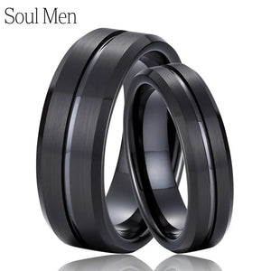 Classic Tungsten Carbide Wedding Bands Groove Holiday Christmas
