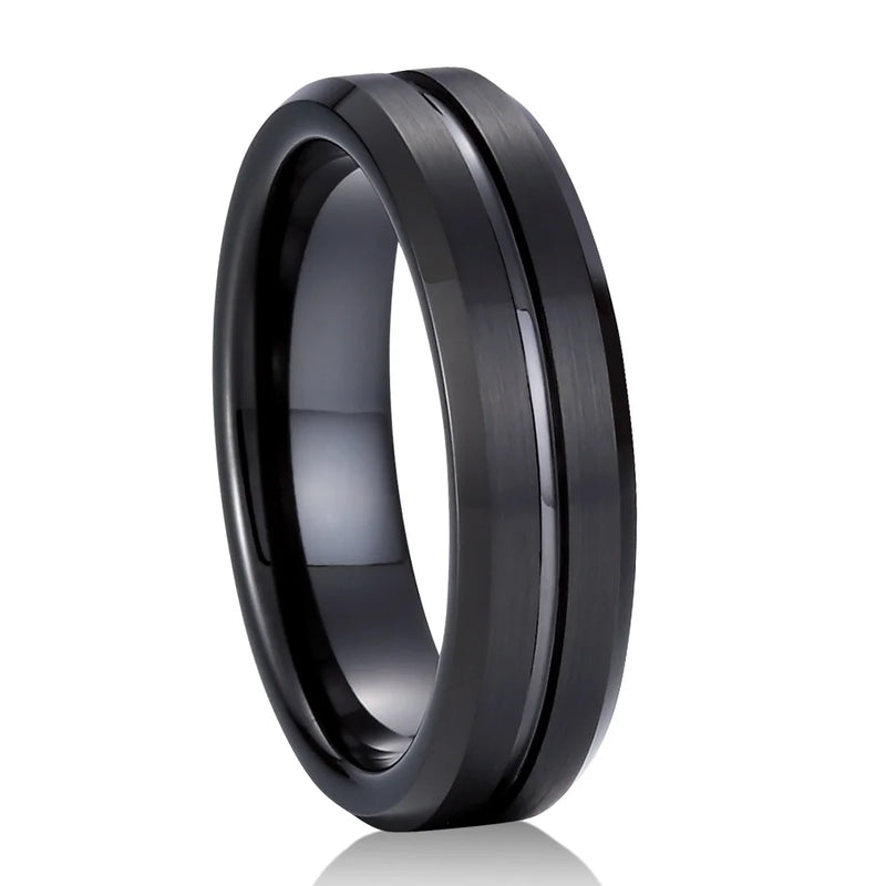 Classic Tungsten Carbide Wedding Bands Groove Holiday Christmas