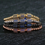 CZ Geometric Wrap Bracelet with Copper Beaded Charms