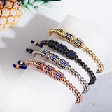 CZ Geometric Wrap Bracelet with Copper Beaded Charms