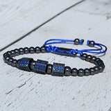 CZ Geometric Wrap Bracelet with Copper Beaded Charms
