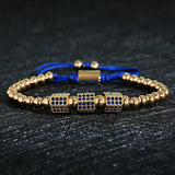 CZ Geometric Wrap Bracelet with Copper Beaded Charms