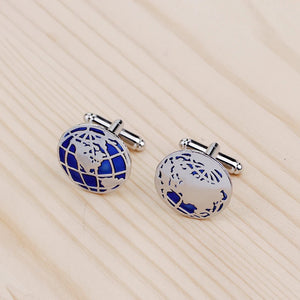 World Map Cuff Links for Men - Wedding Gift