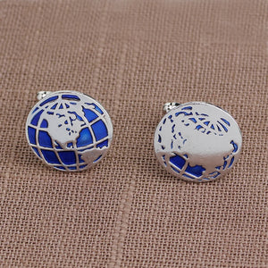 World Map Cuff Links for Men - Wedding Gift