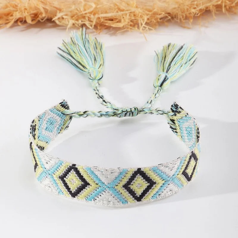 Bohemian Woven Friendship Bracelets with Tassels