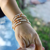 Boho Stone Leather Wrap Bracelet Vintage