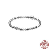 925 Sterling Silver Heart Button Disc Bracelet for Charm Beads
