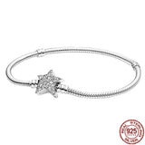 925 Sterling Silver Heart Button Disc Bracelet for Charm Beads