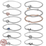925 Sterling Silver Heart Button Disc Bracelet for Charm Beads