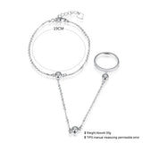 925 Sterling Silver Link Chain Bracelet with CZ Stones