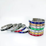 Enamel Bangles Roman Numbers Bracelets Stainless Steel Cuff Bangle