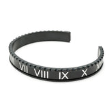 Enamel Bangles Roman Numbers Bracelets Stainless Steel Cuff Bangle