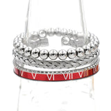 Classic Beads Bangles Roman Numbers Bracelets Stainless Steel