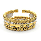 Classic Beads Bangles Roman Numbers Bracelets Stainless Steel