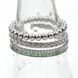 Classic Beads Bangles Roman Numbers Bracelets Stainless Steel