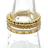 Classic Beads Bangles Roman Numbers Bracelets Stainless Steel