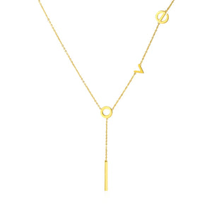 Love Letter Pattern Charm Necklace Titanium Steel Sliver Pendant