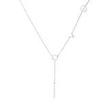 Love Letter Pattern Charm Necklace Titanium Steel Sliver Pendant