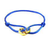 Stainless Steel Double Flower Bracelet Multicolor Ribbon Rope Wristband
