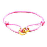 Stainless Steel Double Flower Bracelet Multicolor Ribbon Rope Wristband