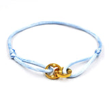 Stainless Steel Double Flower Bracelet Multicolor Ribbon Rope Wristband