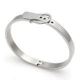 Classic Buckle Stainless Steel Bangle Bracelet Charm Jewelry