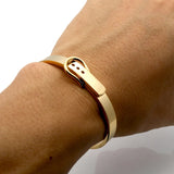 Classic Buckle Stainless Steel Bangle Bracelet Charm Jewelry