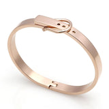 Classic Buckle Stainless Steel Bangle Bracelet Charm Jewelry