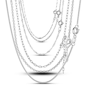 925 Silver Rose Lobster Clasp Adjustable Necklace 45CM/60CM Length