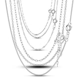 925 Silver Rose Lobster Clasp Adjustable Necklace 45CM/60CM Length
