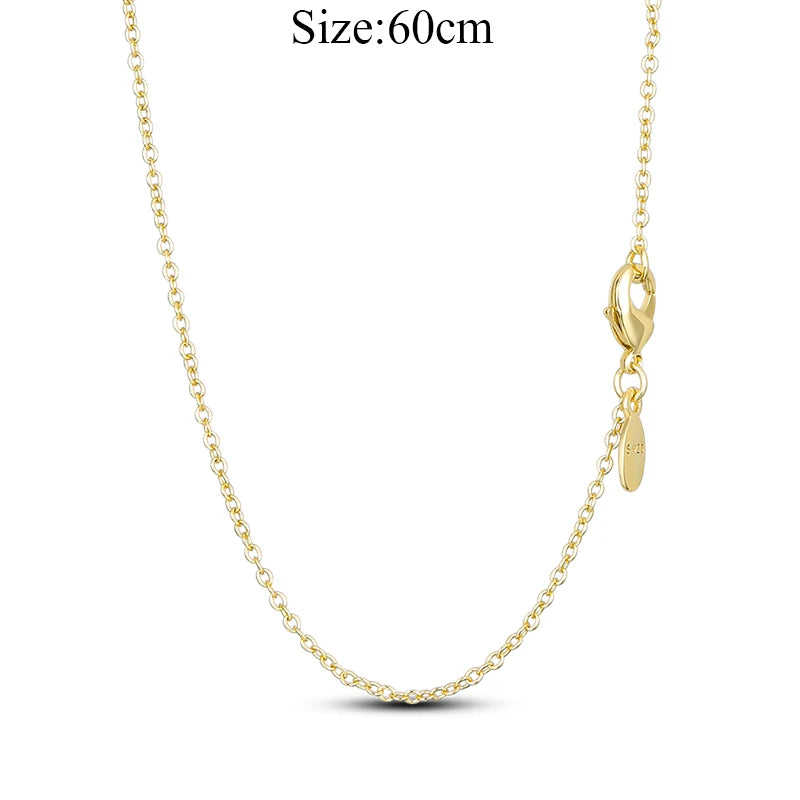 925 Silver Rose Lobster Clasp Adjustable Necklace 45CM/60CM Length