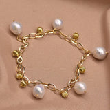 Women's Pearl Charm Bracelet Set