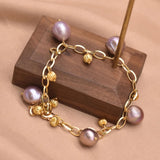 Women's Pearl Charm Bracelet Set