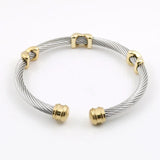 Starfish Punk Cable Twist Wire Stripe Cuff Bangle Bracelet