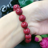Natural Cinnabar Bracelet - Raw Ore Beads - Men/Women